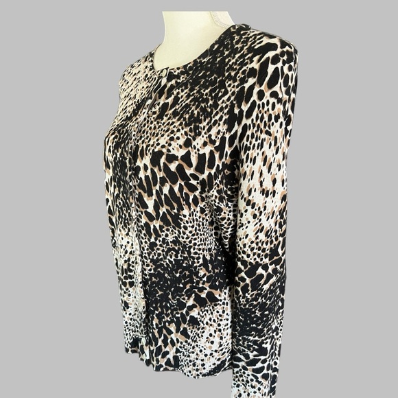 CROFT & BARROW Animal Print Sweater / Cardigan - Picture 2 of 4